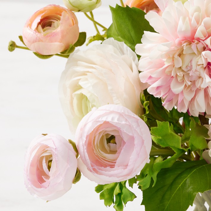 Faux Ranunculus & Dahlia Floral Arrangement