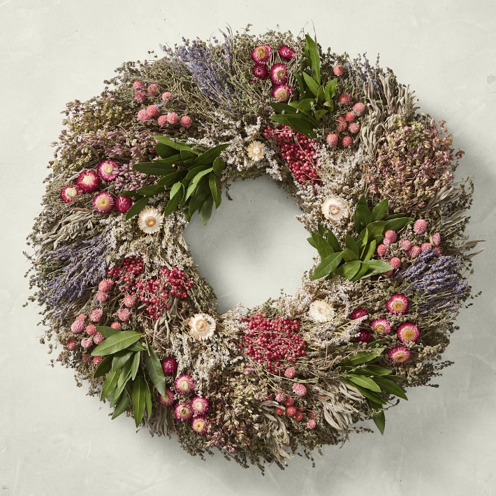 Pink Floral Garden Live Wreath