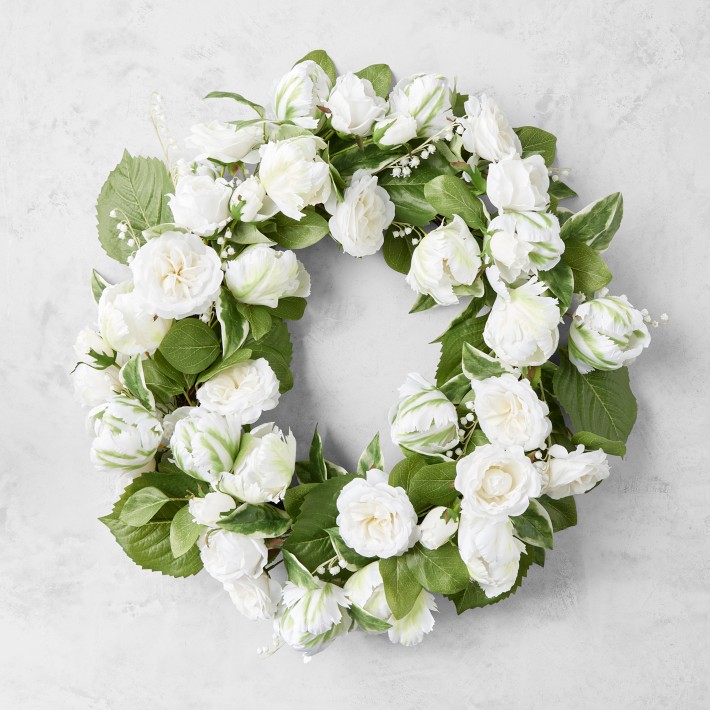 UV Protected Garden Lattice Faux Wreath, 26