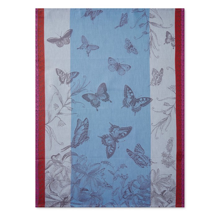 Jacquard Francais Butterfly Blue Tea Towels, Set of 2