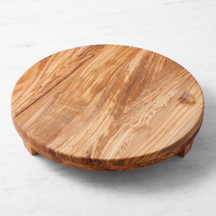 Olivewood Footed Pedestal