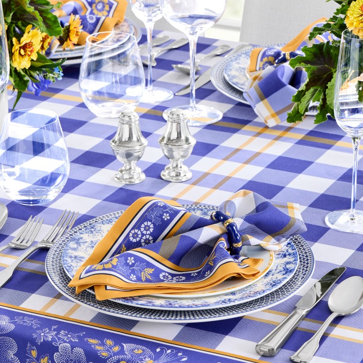 Gingham Floral Tablecloth