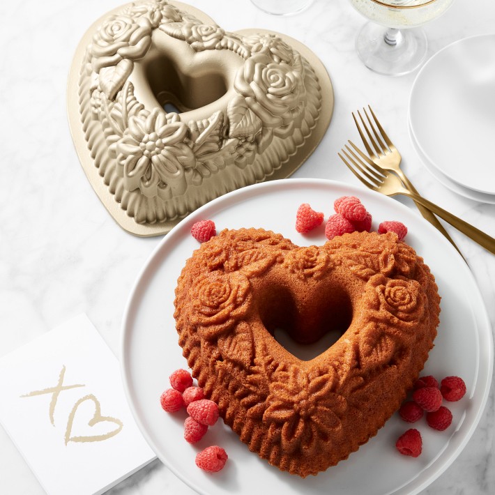 Nordic Ware Nonstick Cast Aluminum Floral Heart Bundt® Pan