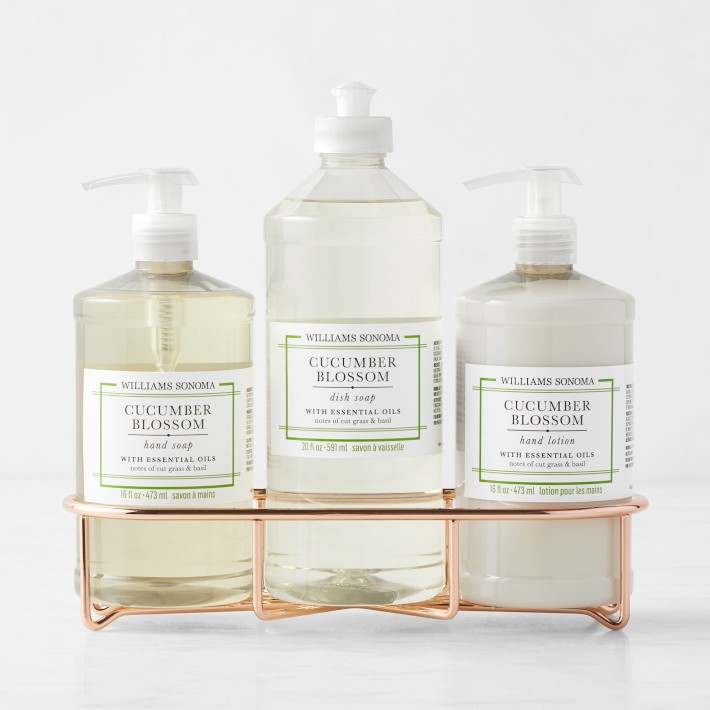 Williams Sonoma Cucumber Blossom Hand Soap, Dish Soap & Lotion 4-Piece Kitchen Set