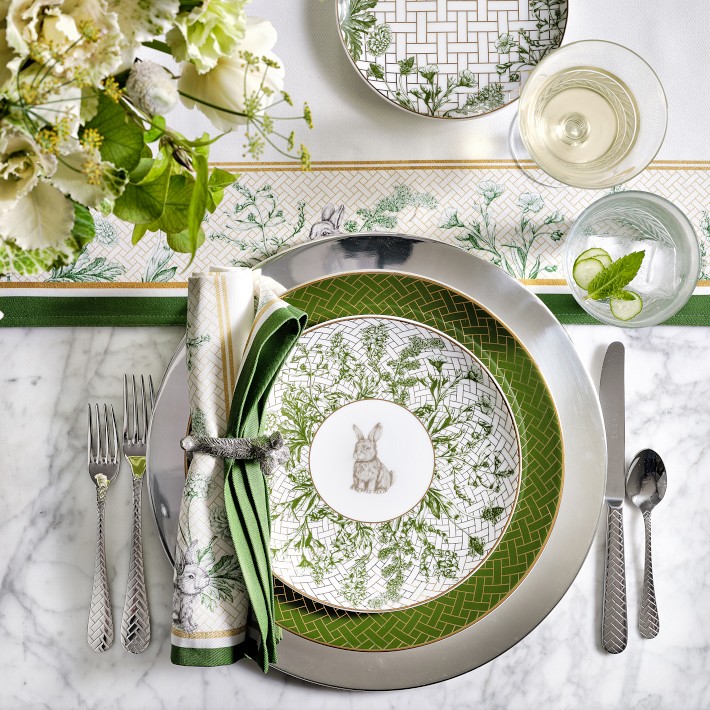 Garden Lattice Bunny Salad Plates, Set of 4