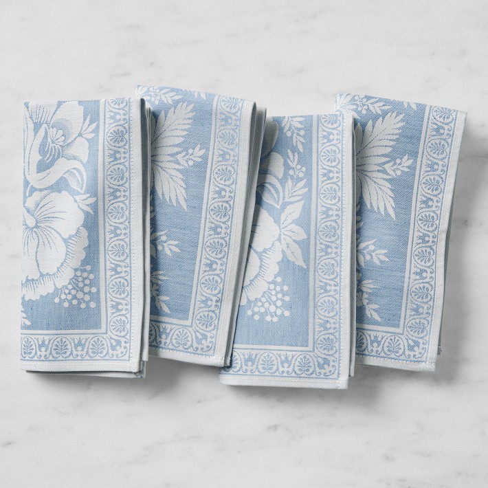 Vintage Floral Jacquard Napkins, Set of 4
