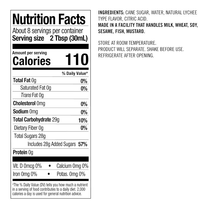 Williams Sonoma Bar Ingredients Lychee Martini Syrup
