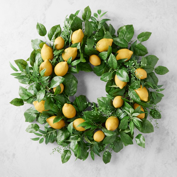 UV Protected Faux Lemon Wreath, 28
