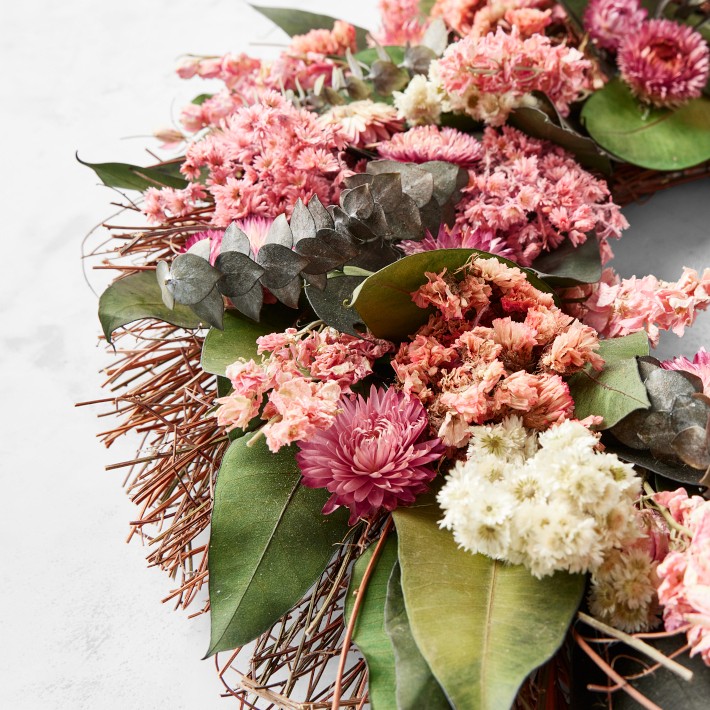 Spring Pink Blossom Live Wreath, 20
