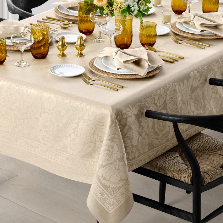 Vintage Floral Jacquard Tablecloth