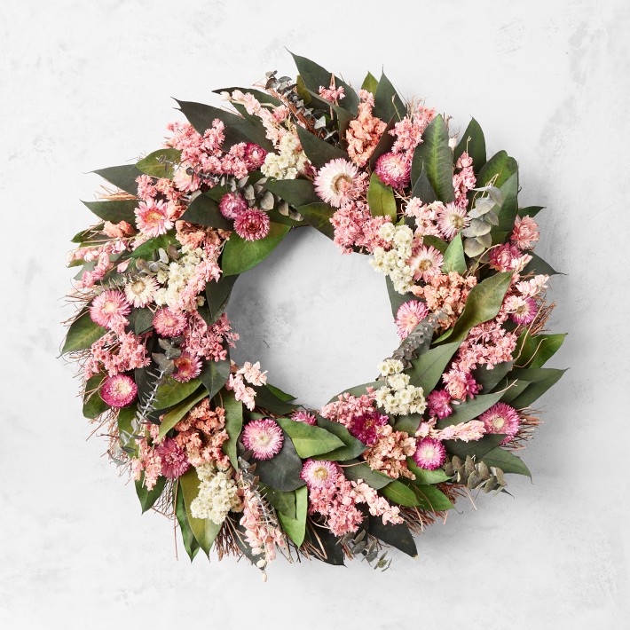 Spring Pink Blossom Live Wreath, 20